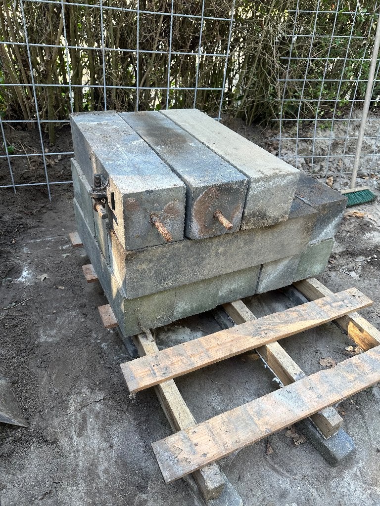 Gebruikte stapelblokken 15x15x60, Tuin en Terras, Ophalen, Gebruikt, Blok, Minder dan 25 cm