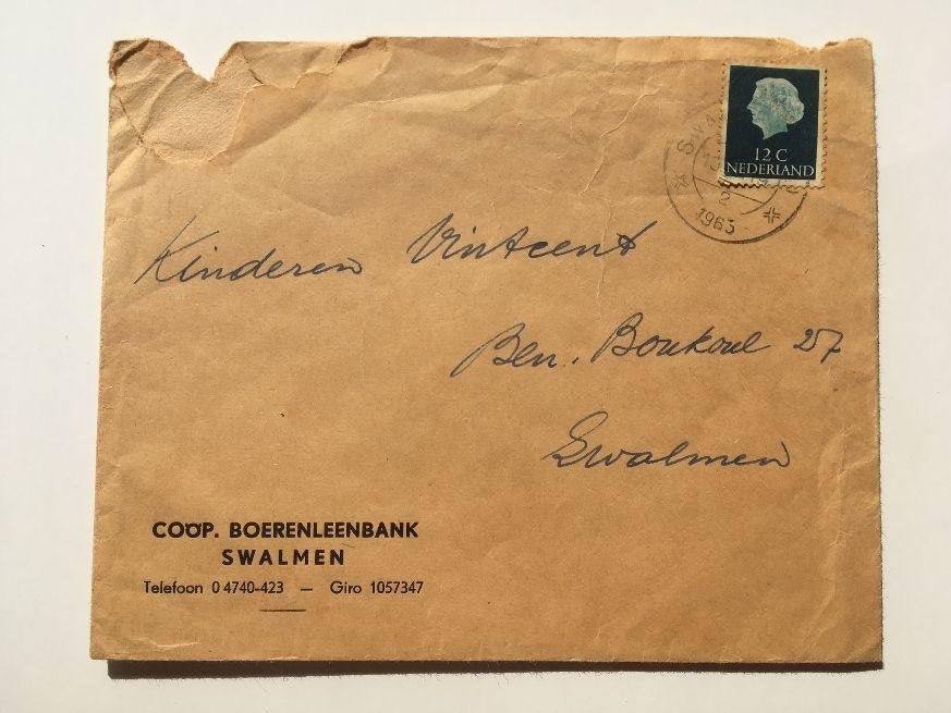 2 oude enveloppen uit Swalmen, Ophalen of Verzenden, Envelop