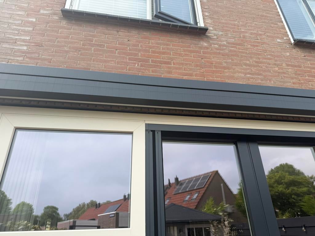 ZGAN Knikarm zonnescherm, Tuin en Terras, Zonneschermen, Ophalen, 450 cm of meer, Elektrisch, Zo goed als nieuw