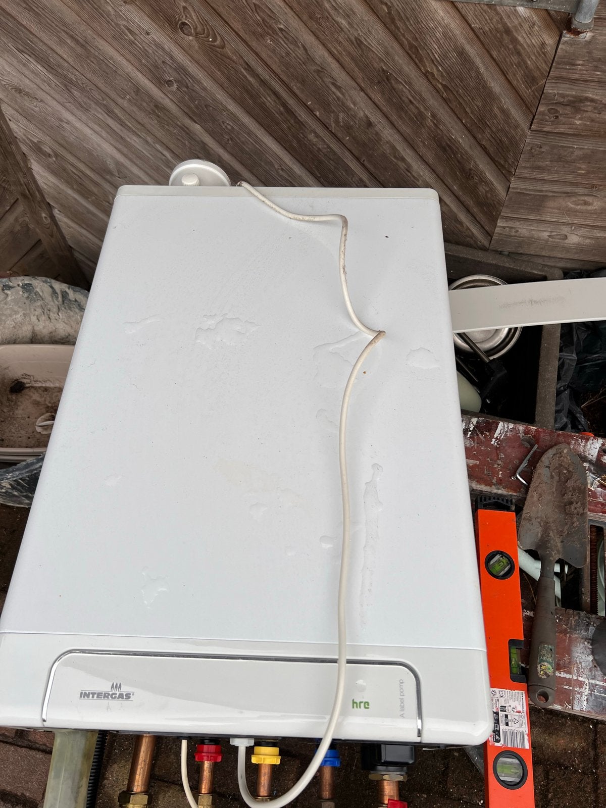 Intergas Kompakt HRE 28/24 A CV-ketel, bouwjaar 2015, Doe-het-zelf en Verbouw, Verwarming en Radiatoren, Ophalen, 30 tot 80 cm
