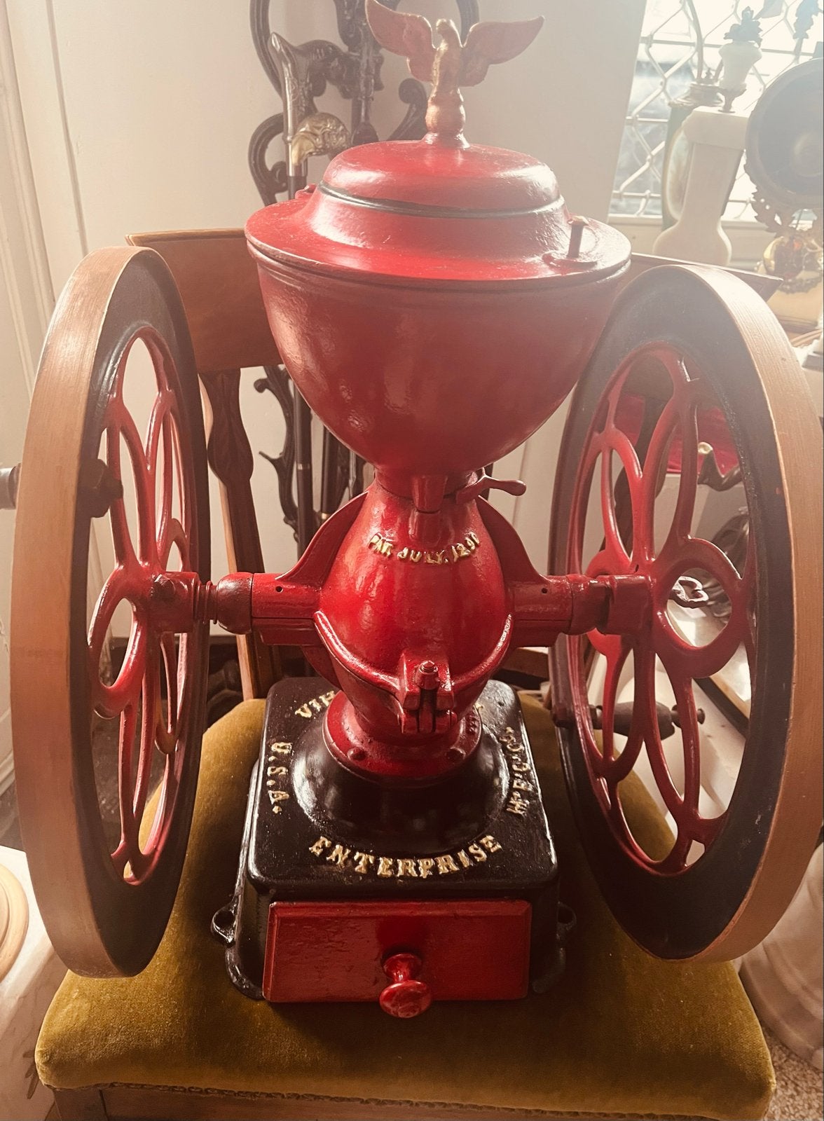 Antieke Enterprise Koffiemolen - 60 cm hoog, 25 kg, Ophalen