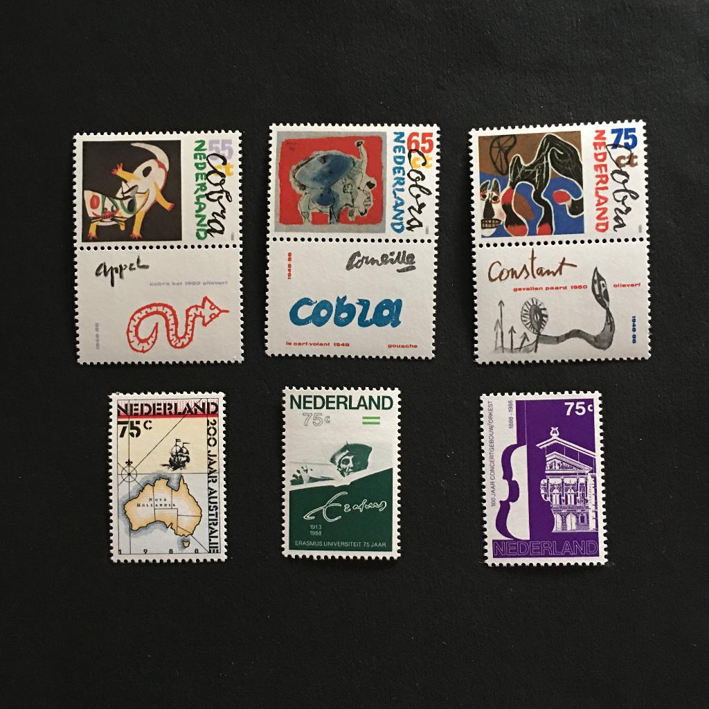 i115-1408pf Nederland 1988 NVPH 1408 tm 1413 Postfris, Ophalen of Verzenden, Na 1940, Postfris