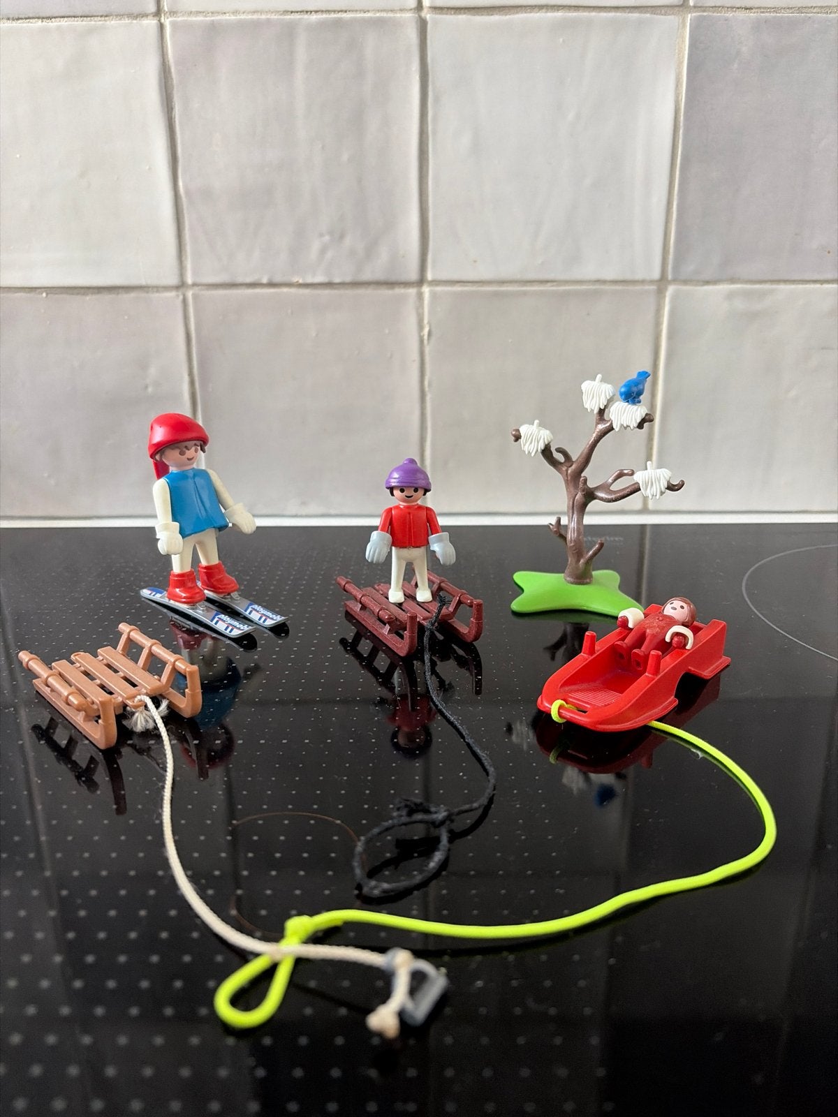 Playmobil Winterpret Set met Skiërs en Sleeën, Ophalen of Verzenden, Gebruikt