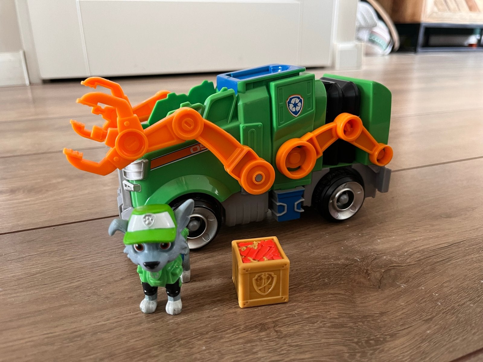 Paw Patrol Rocky's Recycling Truck met figuur, Ophalen, Zo goed als nieuw