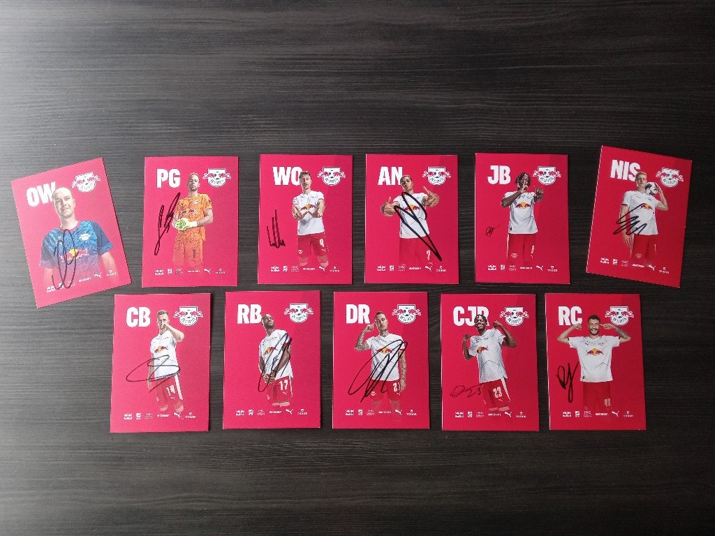 Gesigneerde 2025-2026 spelerskaarten van RB Leipzig, Ophalen of Verzenden, Nieuw, Buitenlandse clubs, Spelerskaart