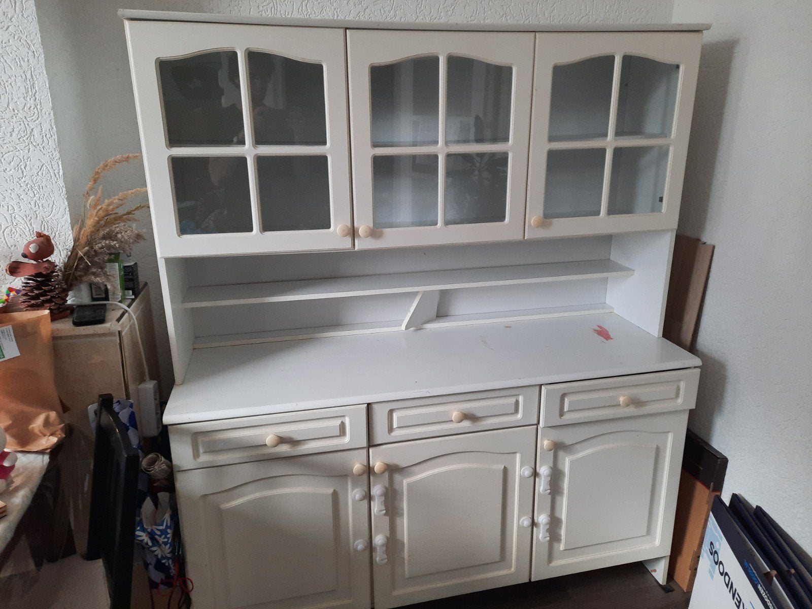 Witte dressoirkast, Huis en Inrichting, Kasten | Buffetkasten, Ophalen, Gebruikt, 25 tot 50 cm, 200 cm of meer