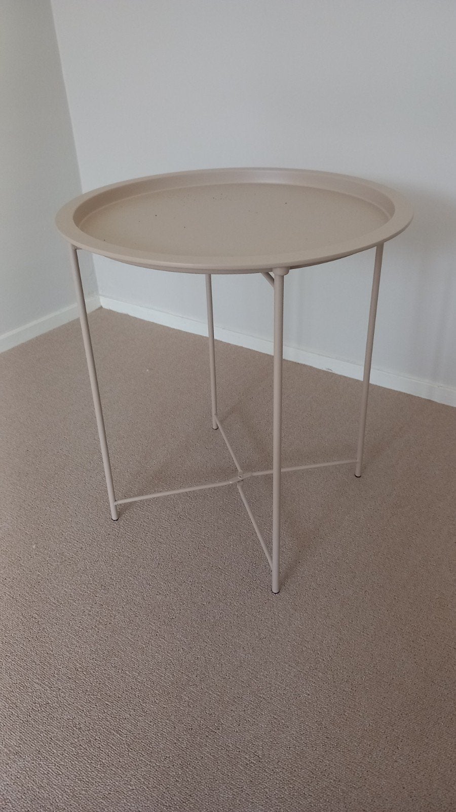 JYSK Bijzettafel / Plantentafel - Rond, Beige, Ophalen, Gebruikt