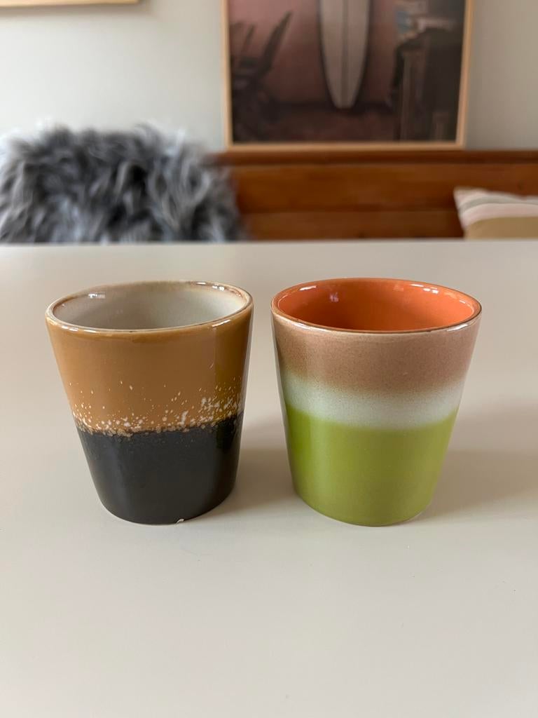 HKliving koffiemokjes 2st, Huis en Inrichting, Keuken | Servies, Ophalen, Gebruikt, Keramiek, Overige stijlen