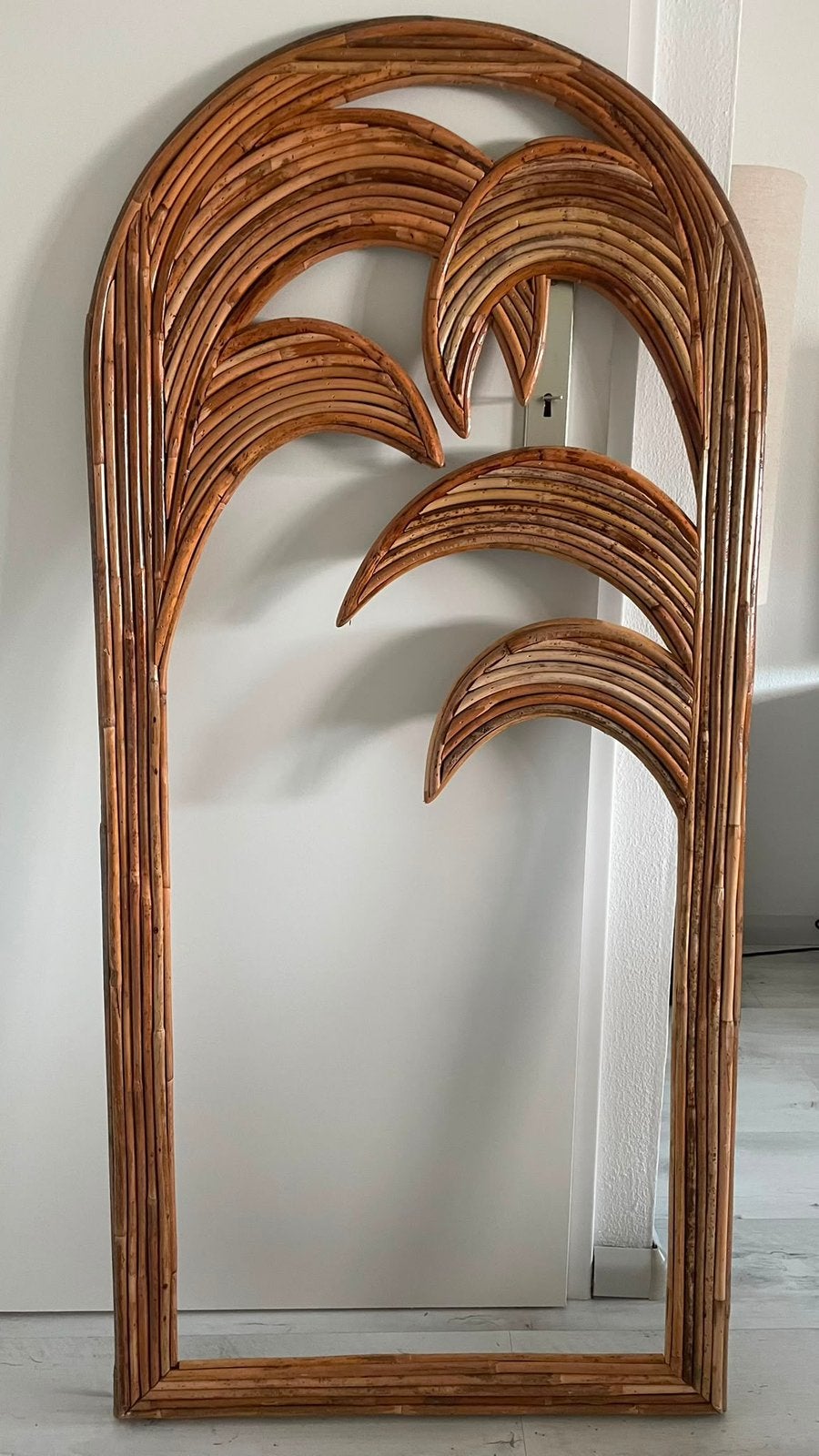 MOOIE ROTAN SPIEGEL LIJST VAN SISSY BOY, Huis en Inrichting, Woonaccessoires | Spiegels, Ophalen, 100 tot 150 cm, Zo goed als nieuw