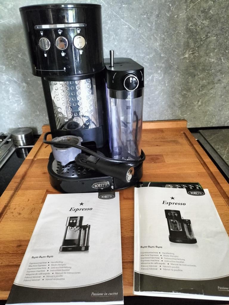Boretti Espresso & Cappuccino Koffiemachine, Espresso apparaat, Gemalen koffie, Ophalen of Verzenden, Zo goed als nieuw
