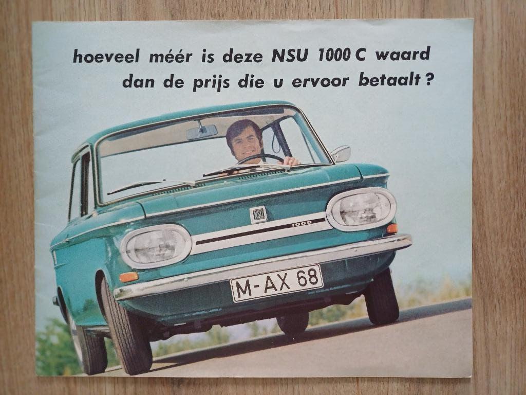NSU 1000C brochure, Boeken, Auto's | Folders en Tijdschriften, Ophalen of Verzenden, Gelezen, Overige merken