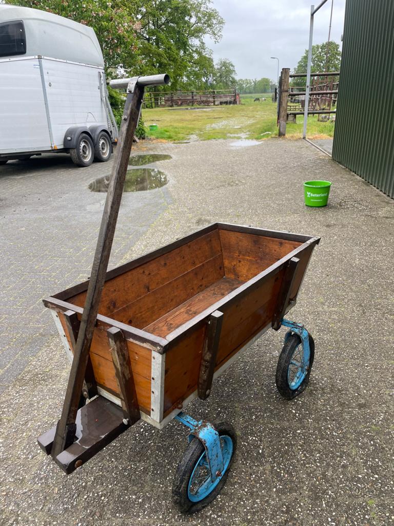 Stevige houten bolderwagen - Ideaal voor tuin en erf, Ophalen, Gebruikt
