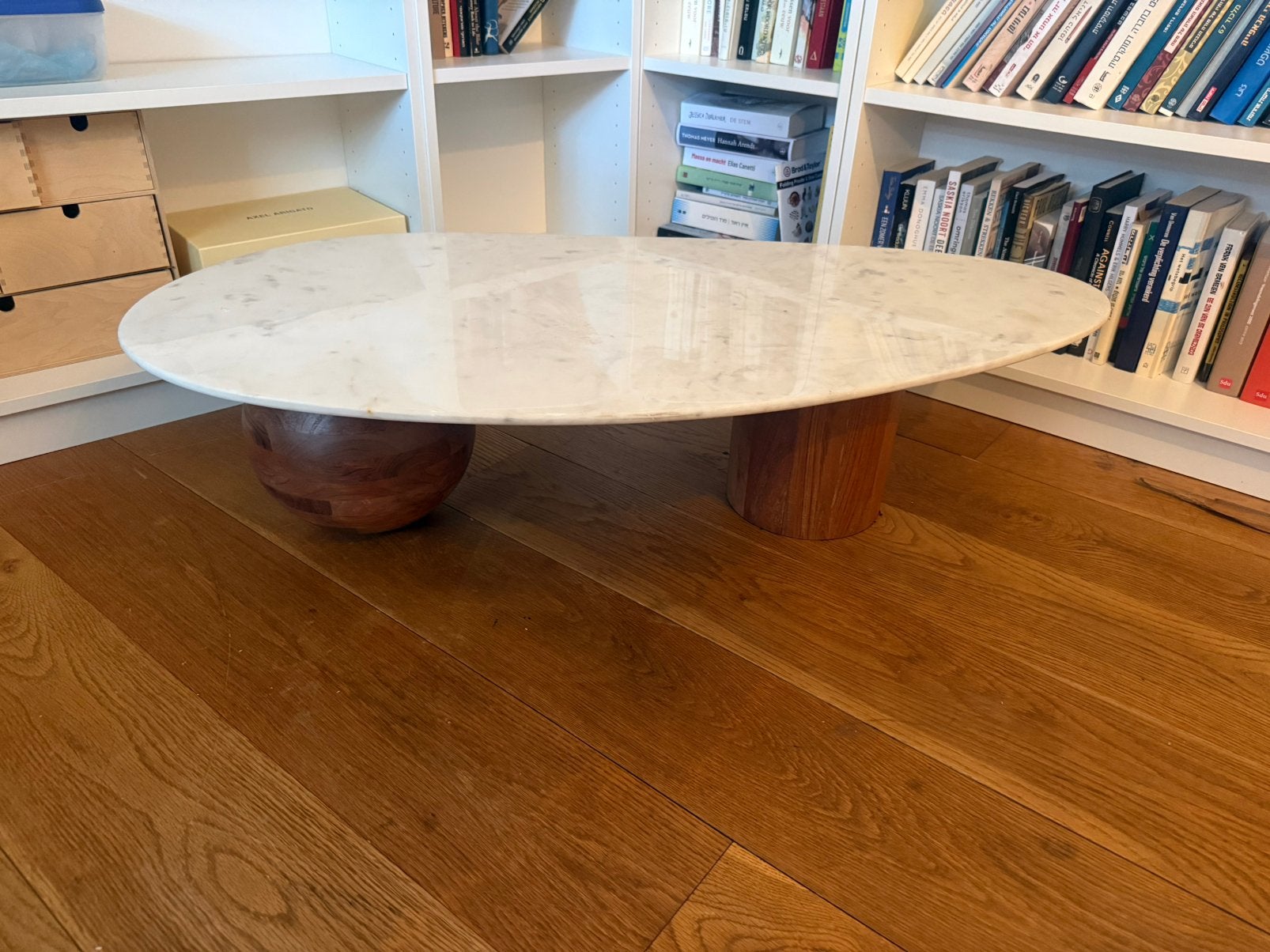 Marmer salon tafel Sissy-Boy, Ophalen, 100 tot 150 cm, 50 tot 100 cm, Zo goed als nieuw