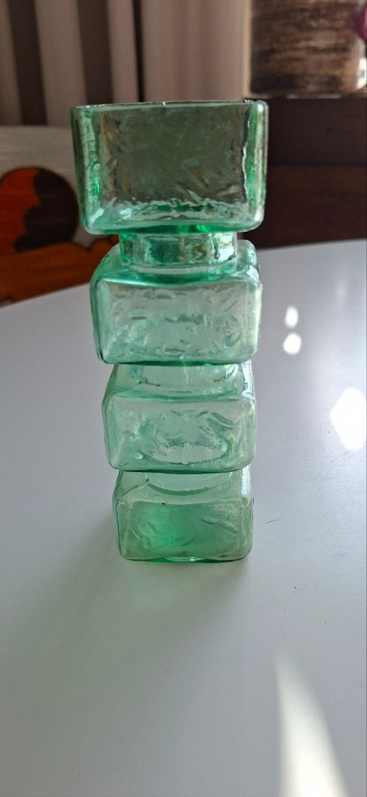 vintage fins helena tynell pala vaasje, groen glas, Antiek en Kunst, Ophalen of Verzenden