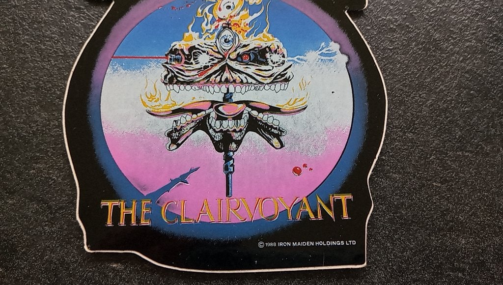 Iron Maiden mooie vintage 1988 The Clairvoyant sticker st13, Ophalen of Verzenden, Nieuw, Overige typen