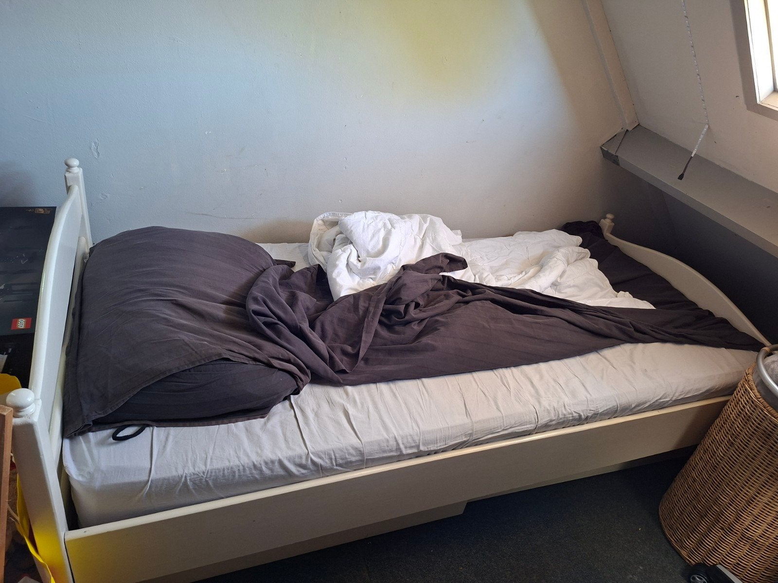 wit bed met 2 opberglades, Ophalen, Gebruikt, 90 cm, Eenpersoons