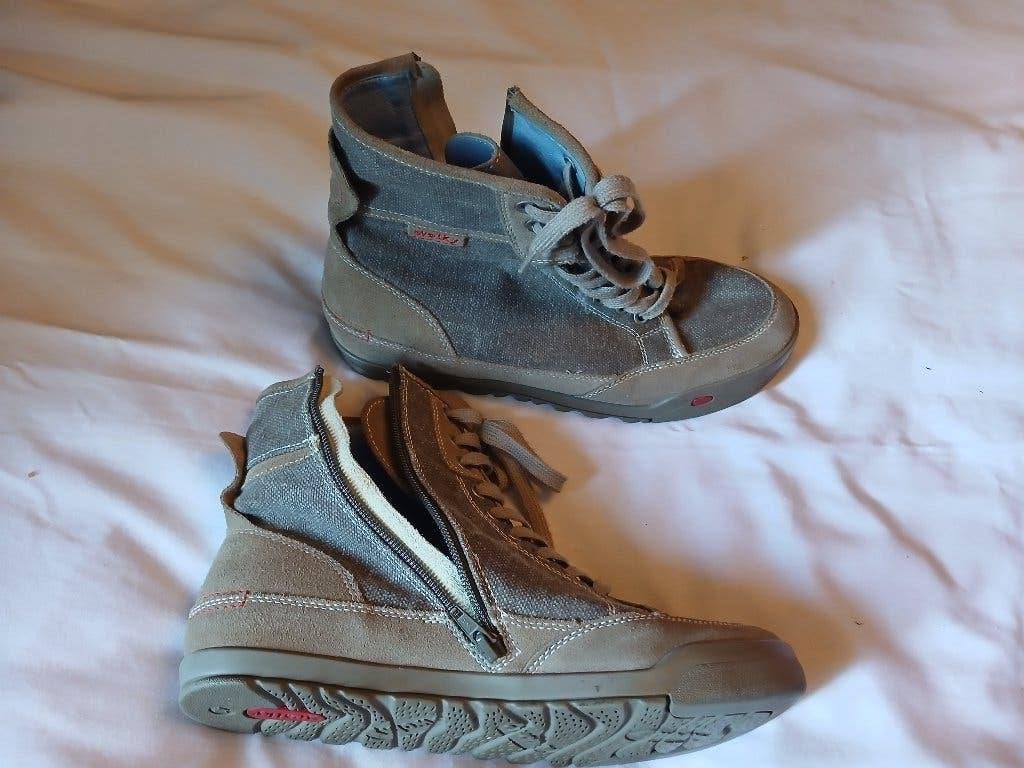 mooie deels leren en deels stoffen schoenen WOLKY mt 41, Wolky, Bruin, Zo goed als nieuw, Wandelschoenen