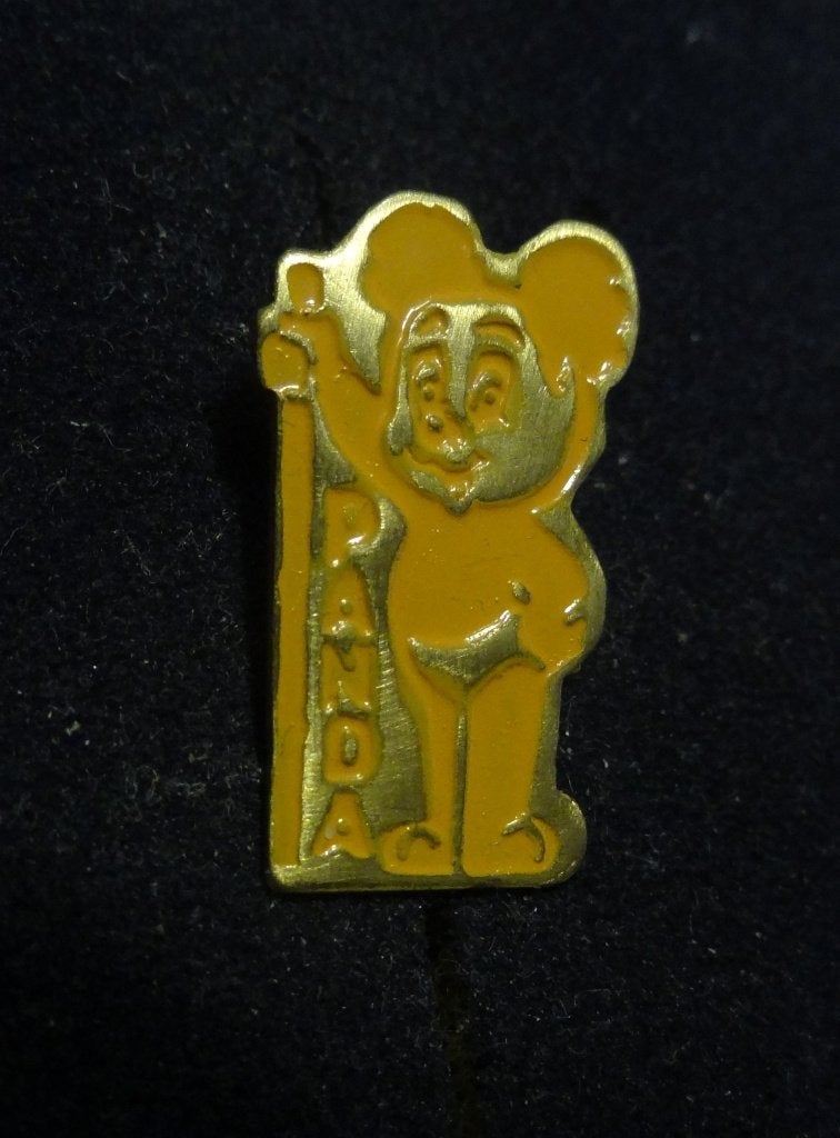 Panda Geel Speldje, Verzenden, Gebruikt, Overige onderwerpen, Speldje of Pin