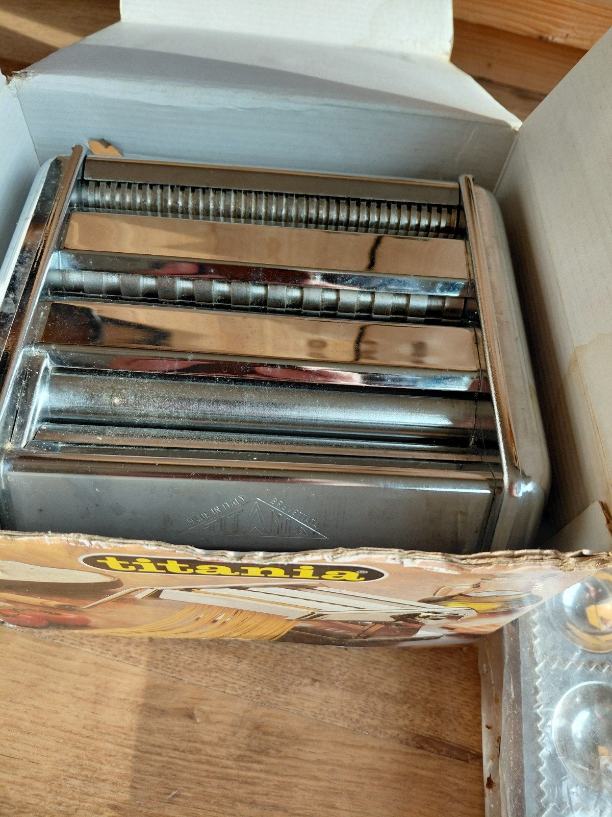 Imperia Titania Pastamachine met Ravioli Maker, Gebruikt, Zilver, Ophalen of Verzenden, Metaal