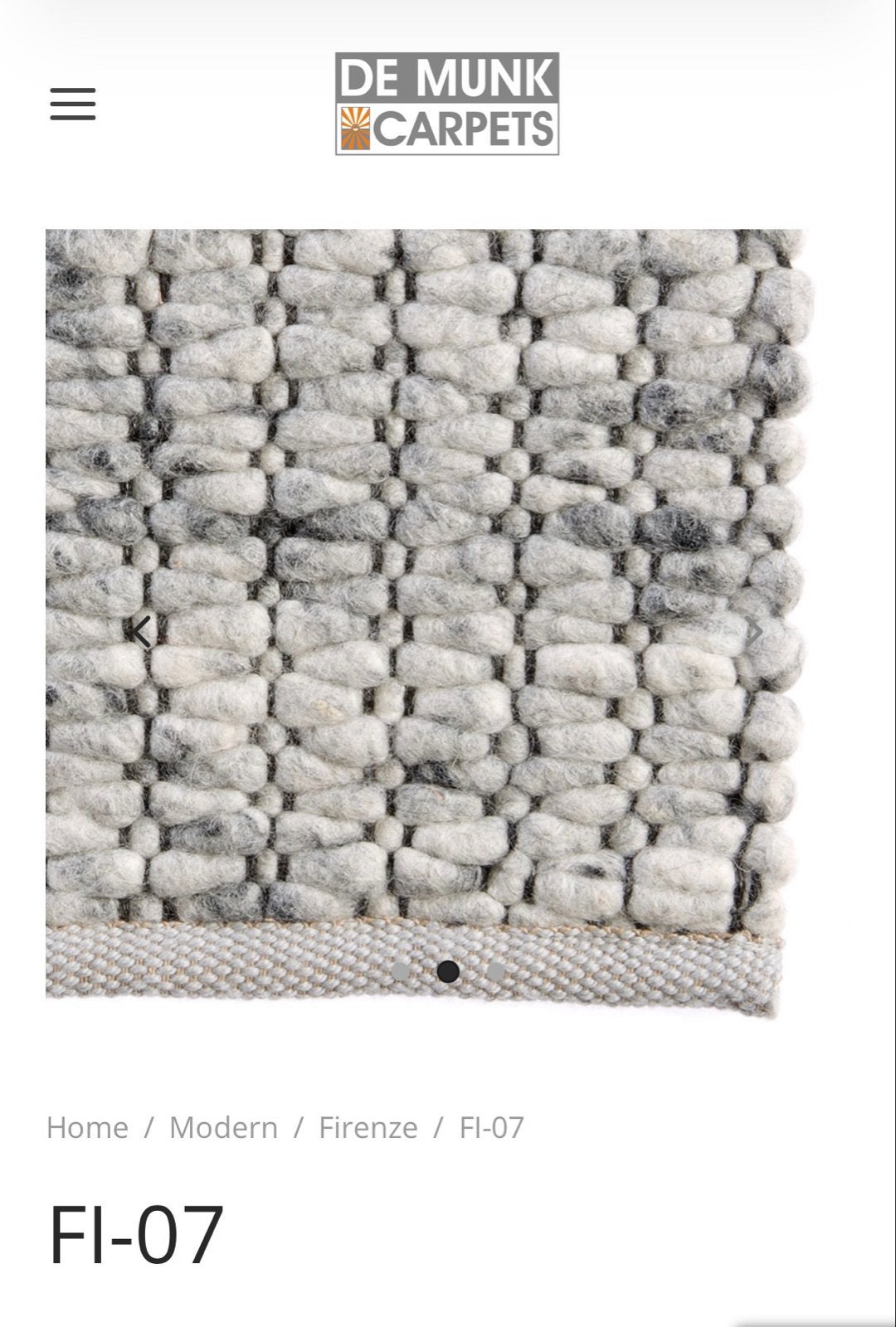 De Munk Firenze wollen kleed - FI-07 -  240x170 cm, 150 tot 200 cm, 200 cm of meer, Ophalen of Verzenden, Zo goed als nieuw
