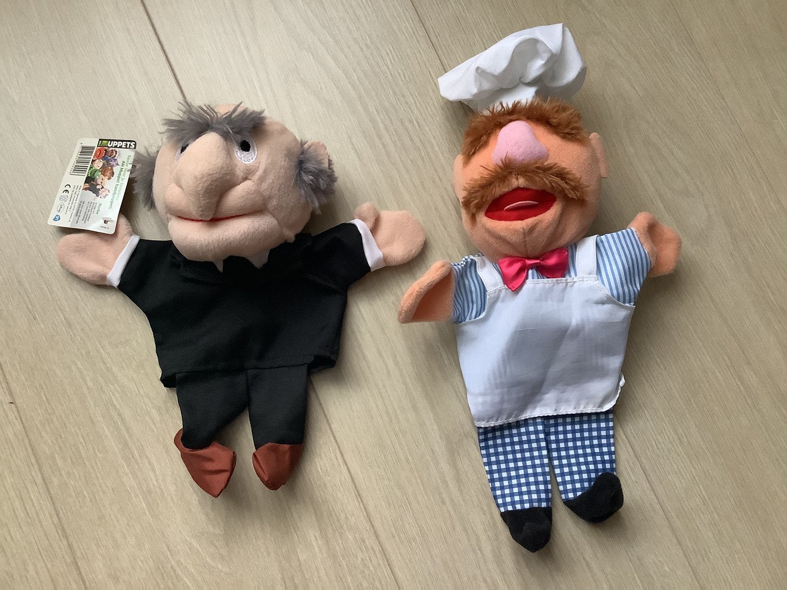 The Muppets AH handpoppen 2 stuks Statler en Zweedse kok, Verzamelen, Supermarktacties, Albert Heijn, Ophalen of Verzenden