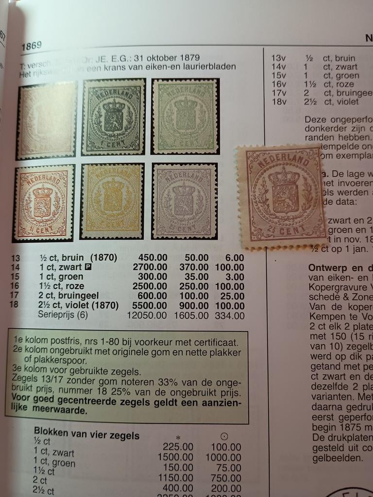 Nederland NVPH 18 rijkswapen 1869, Ophalen of Verzenden, T/m 1940, Postfris