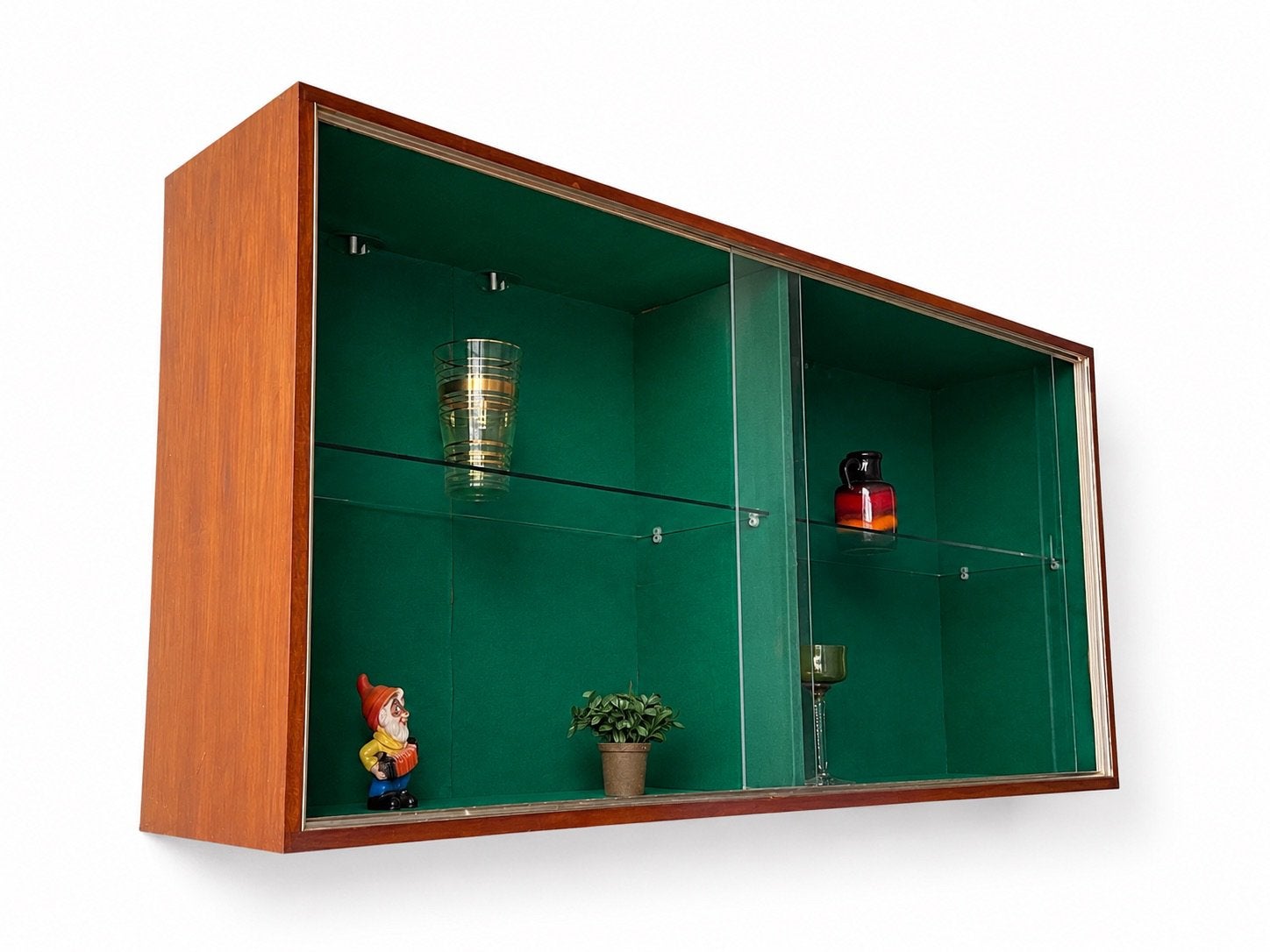 Vintage houten prijzenkast vitrinekast jaren 70/80, 150 tot 200 cm, Nvt, 25 tot 50 cm, Nvt