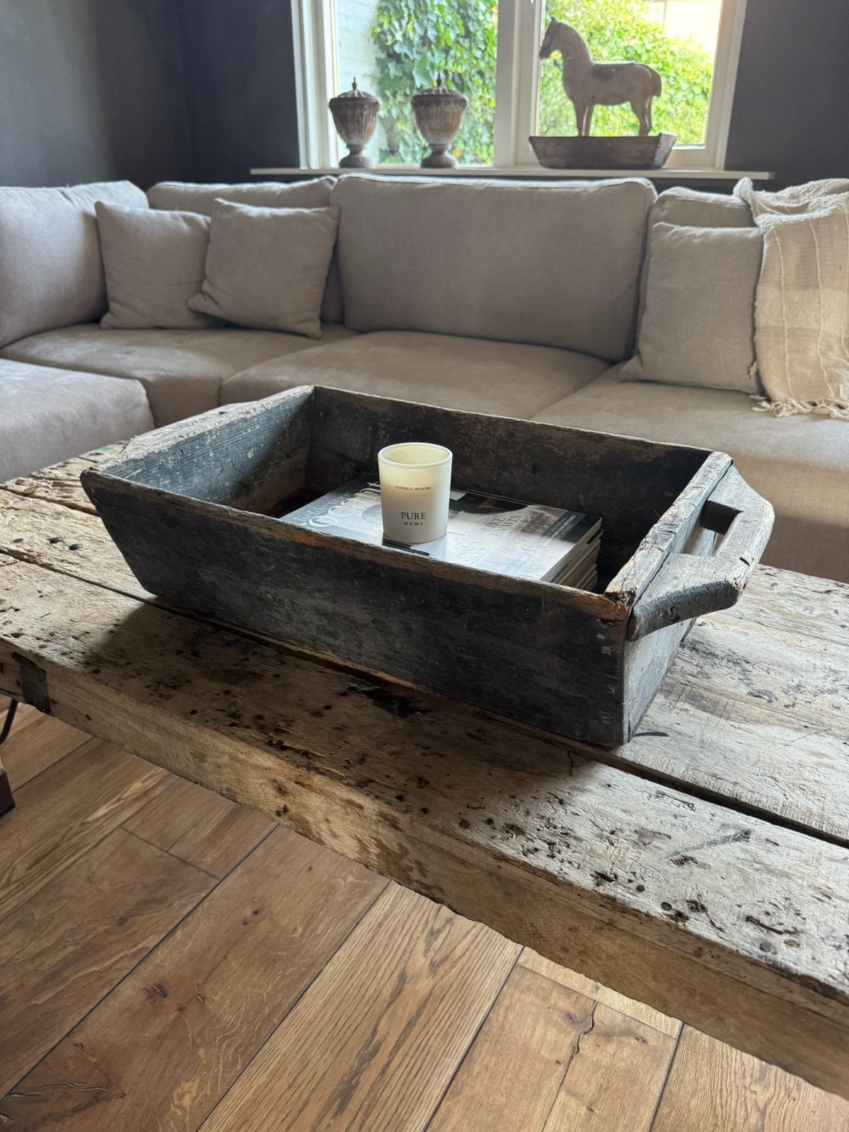 Stoere houten bak, Ophalen of Verzenden