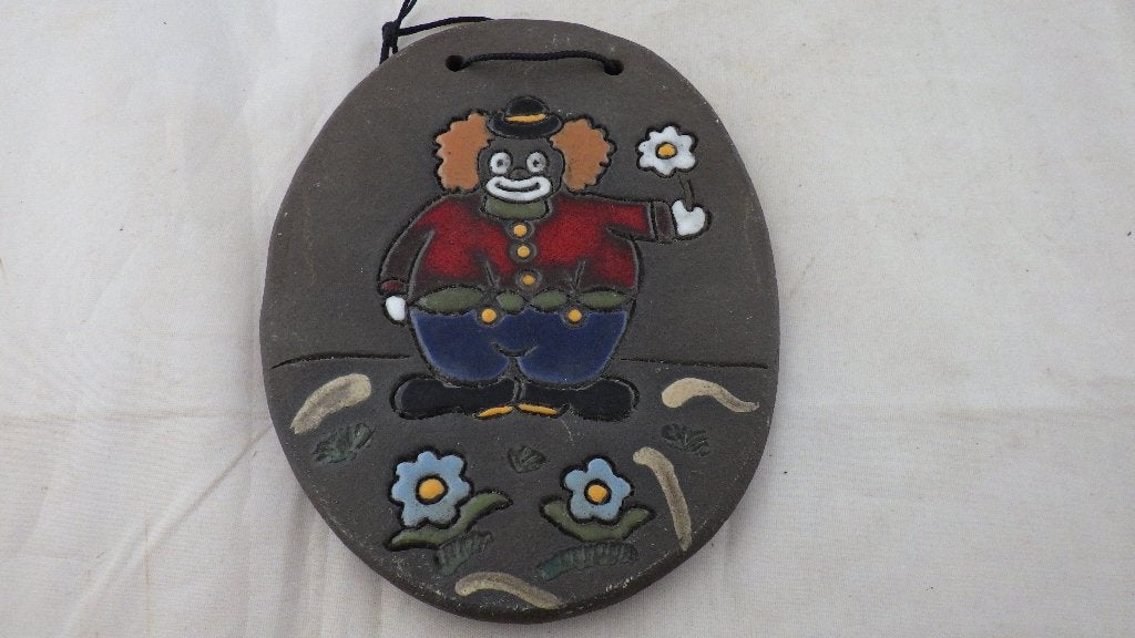 mooi retro wandbord met afbeelding van clown, Ophalen of Verzenden, Overige typen