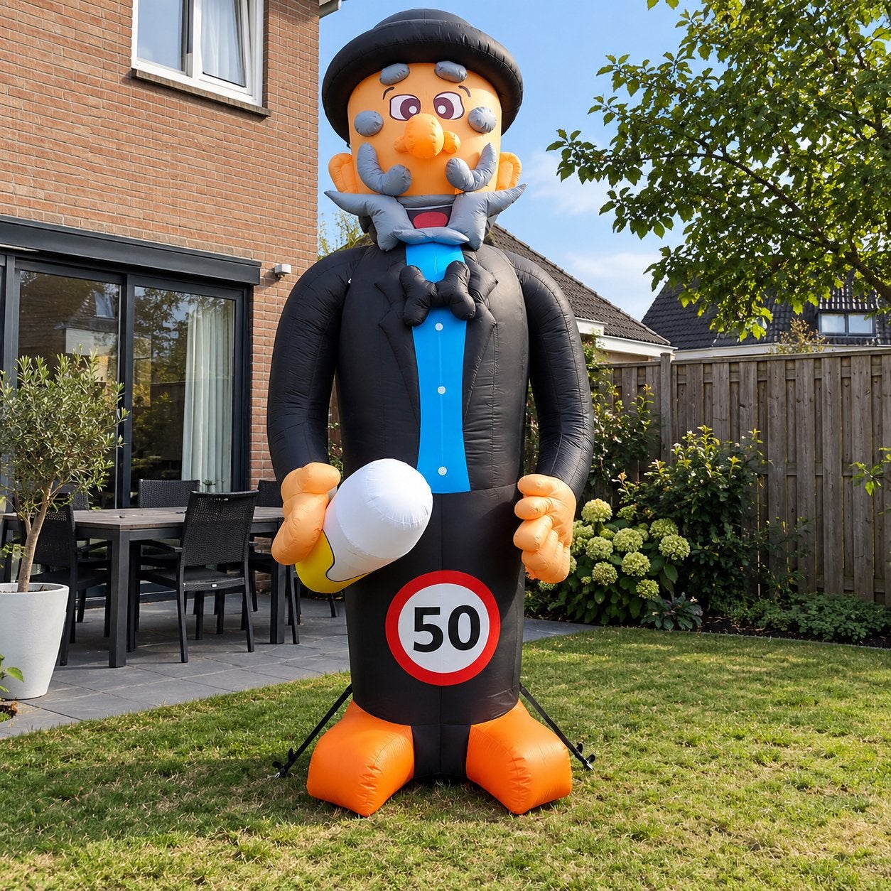Opblaas Abraham 50 jaar - 35 euro!, Ophalen, Zo goed als nieuw, Feestartikel, Abraham of Sarah