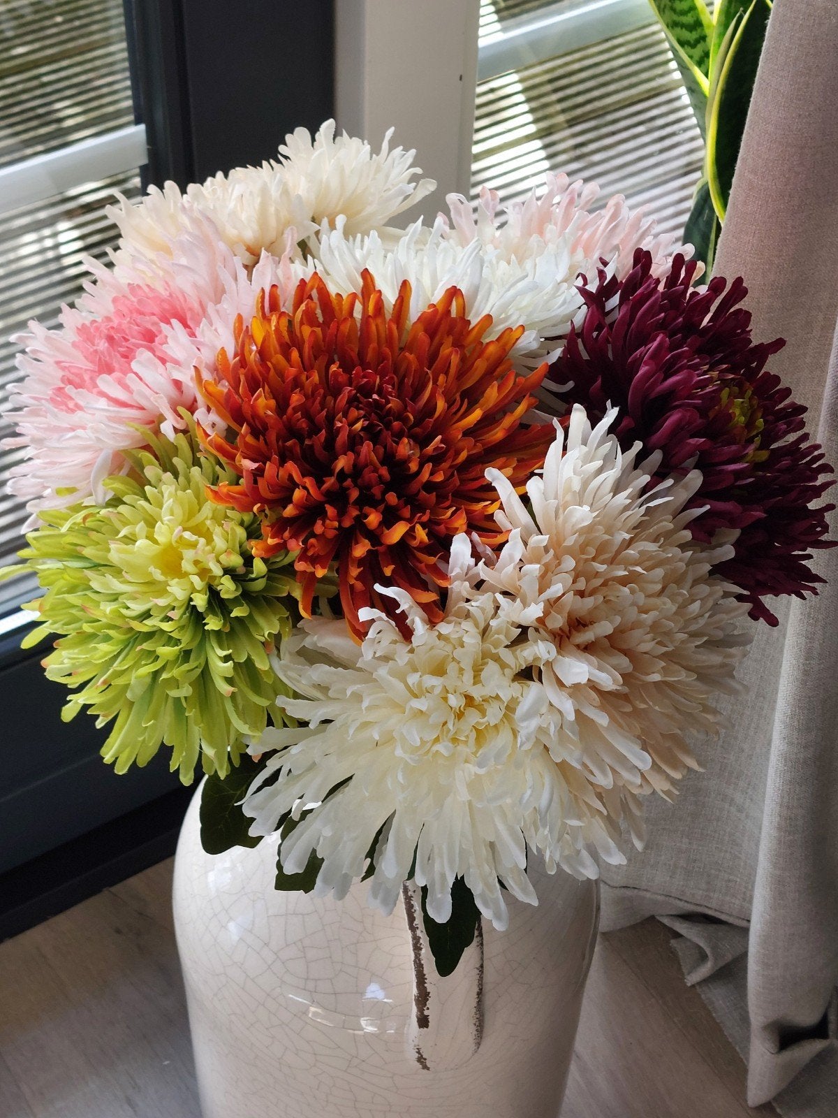 Boeket chrysanten 9 herfst kunstbloemen, Ophalen of Verzenden, Zo goed als nieuw