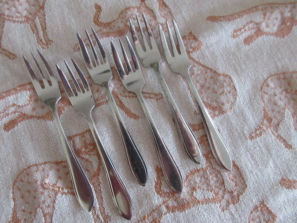 Gero Zilmeta 718 Puntfilet 6 Taartvorkjes voor € 5,50, Ophalen of Verzenden, Gebruikt, Gero, Rvs of Chroom