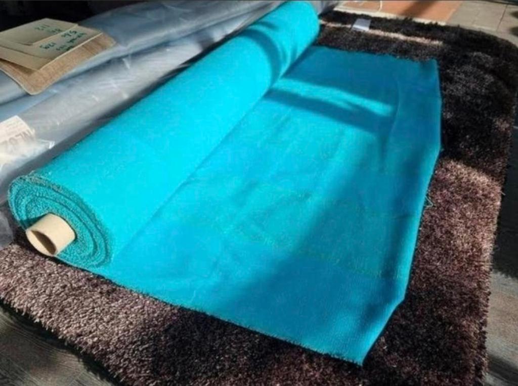 Turquoise zachte gordijnstof ACTIE nu €7,50pm!!, Ophalen of Verzenden, Nieuw