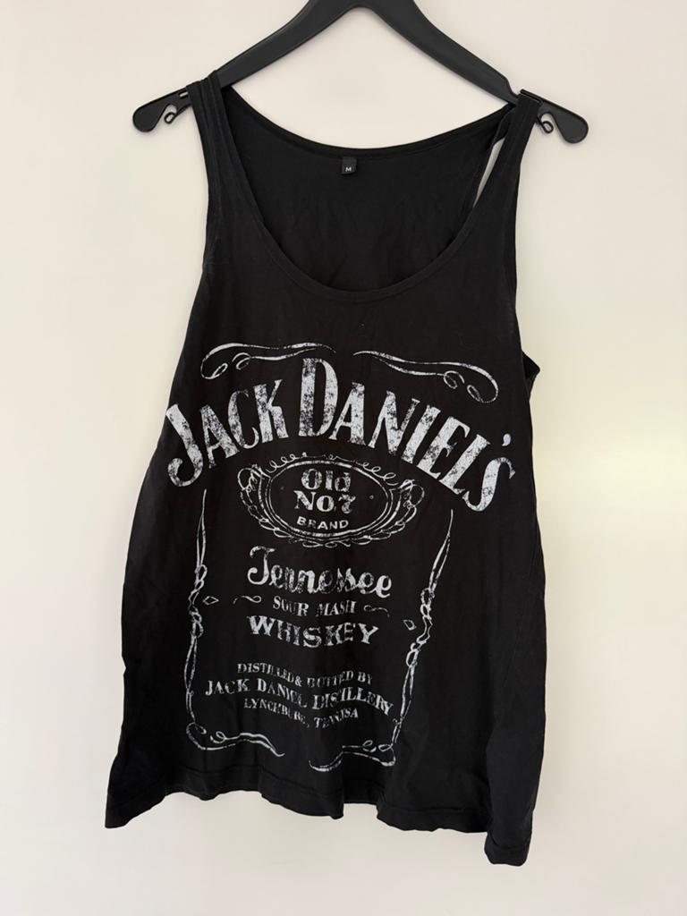 Jack Daniel's Zwart Mouwloos Shirt, Maat 38/40 (M), Verzenden, Zwart, Zo goed als nieuw