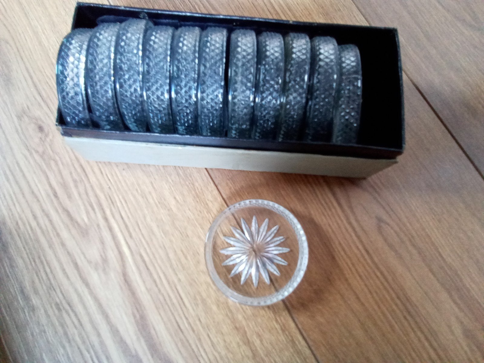 Glazen onderzetters jaren 50 vintage retro, Huis en Inrichting, Ophalen of Verzenden