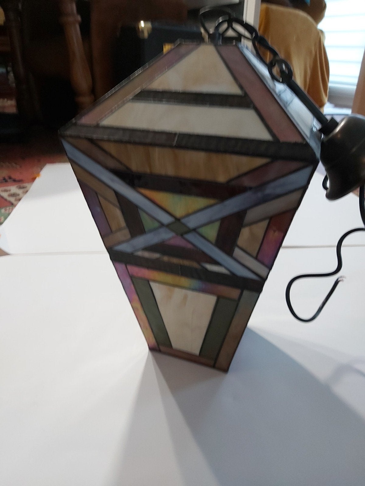 tiffany hanglamp, Ophalen, Gebruikt, Glas, Tiffany art deco