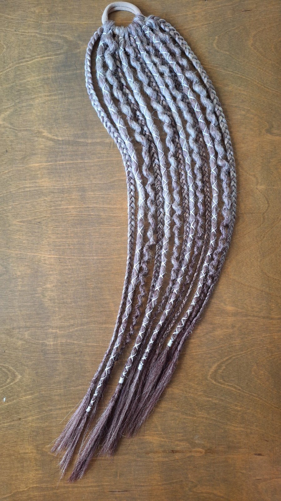 Ponytail synthetische dreadlocks vlechten asblond violet, Ophalen of Verzenden, Nieuw, Pruik of Haarverlenging