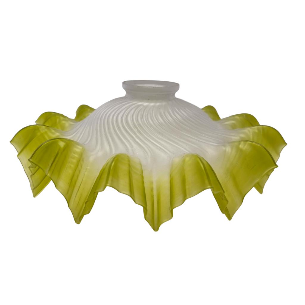 Franse Art Deco lampenkap matglas, Ophalen of Verzenden, Zo goed als nieuw, Wit, Rond