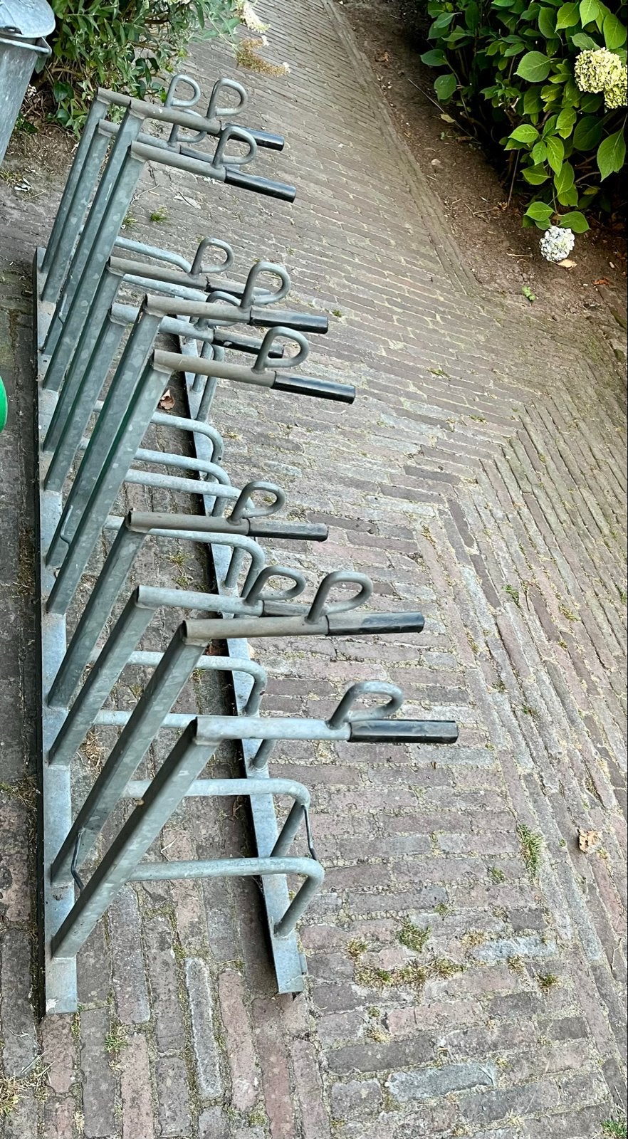 Robuust fietsenrek voor 6 fietsen - gegalvaniseerd staal, Ophalen, Gebruikt