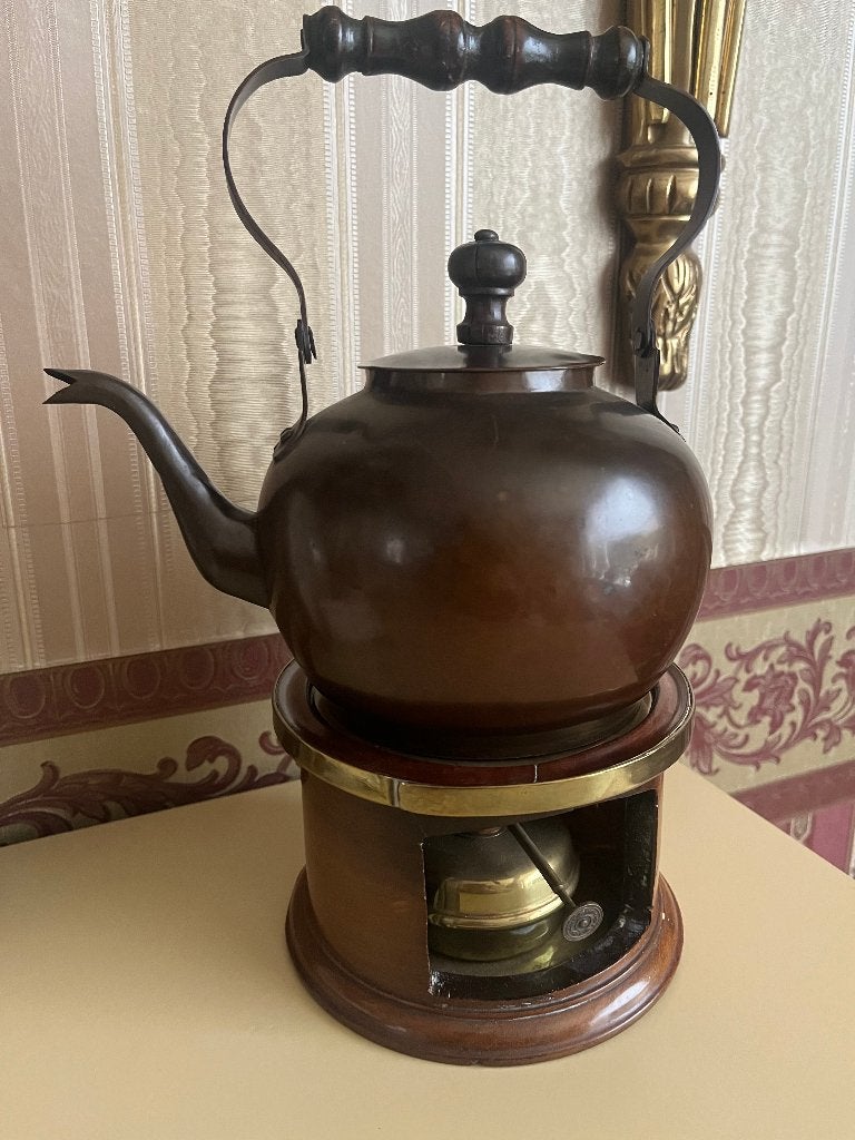 Antiek keteltje op rechaud, Ophalen of Verzenden, Koper