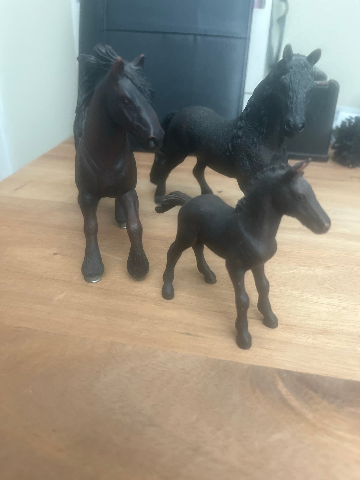 Schleich paarden set -, Friese hengst, merrie en veulen, Ophalen of Verzenden, Gebruikt, Jongen of Meisje