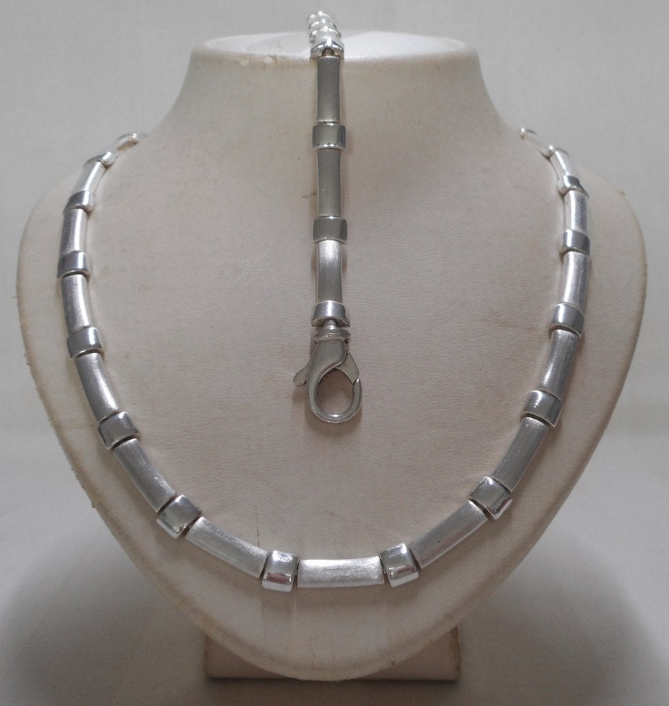 Zilveren massieve set collier met armband nr.1251