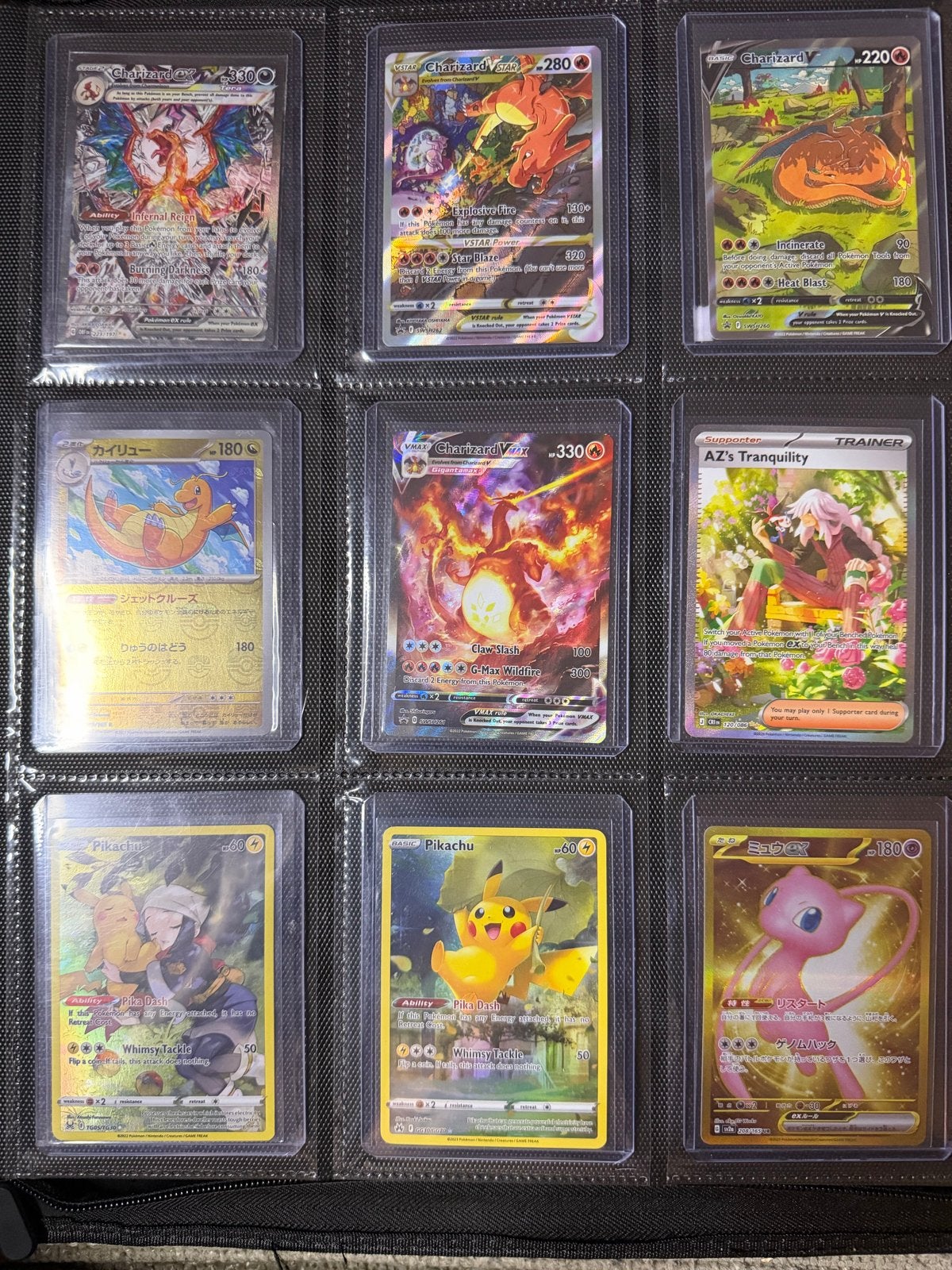 Grote collectie Pokémon kaarten (Charizard, Pikachu, Mew), Ophalen of Verzenden, Zo goed als nieuw, Meerdere kaarten, Foil
