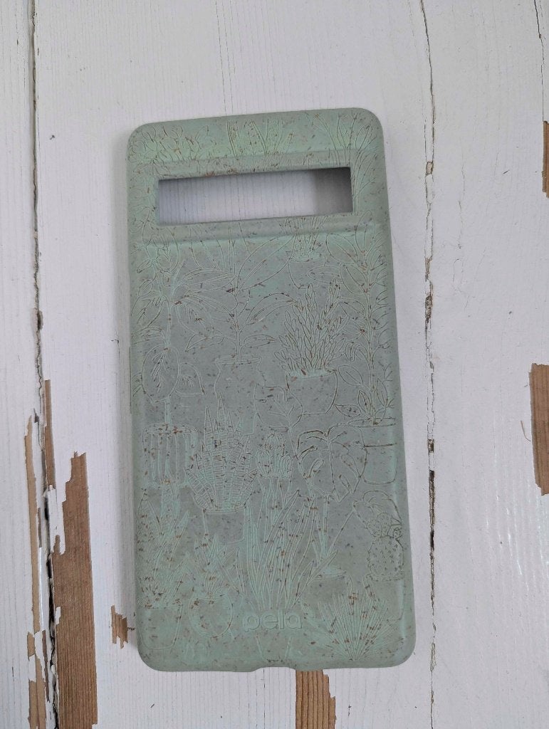 Lichtgroen telefoonhoesje met print van Pela, Ophalen of Verzenden, Gebruikt, Hoesje of Tasje