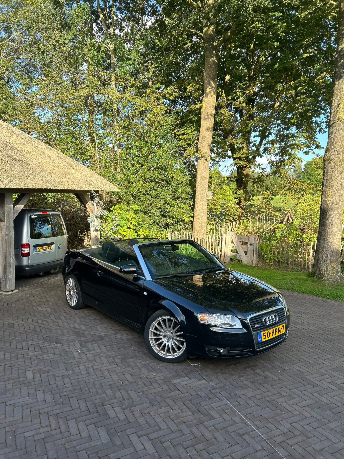 Audi A4 2.0 Tfsi S-line Cabrio AUT 2007 Zwart, Auto's, 4 cilinders, 4 stoelen, A4, Zwart