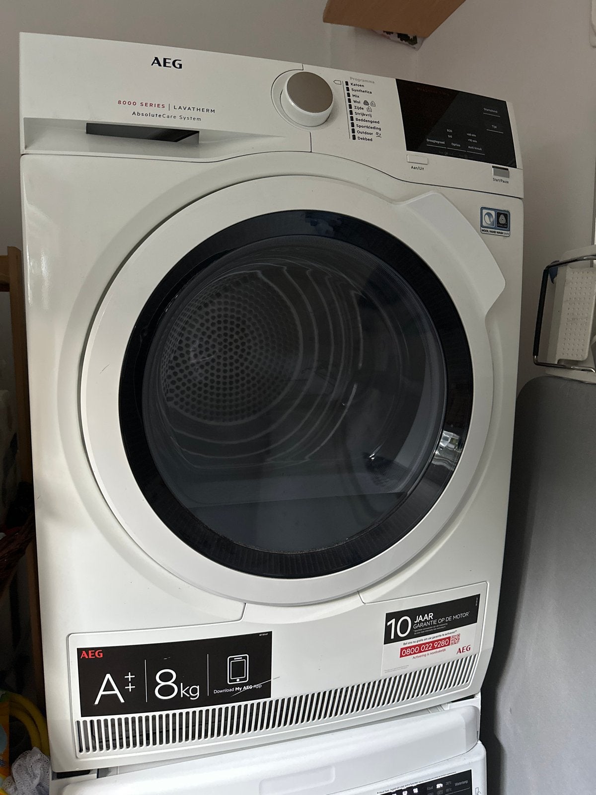 AEG 8000-serie Lavatherm AbsoluteCare Warmtepompdroger 8kg, Ophalen, Gebruikt, 8 tot 10 kg, 85 tot 90 cm