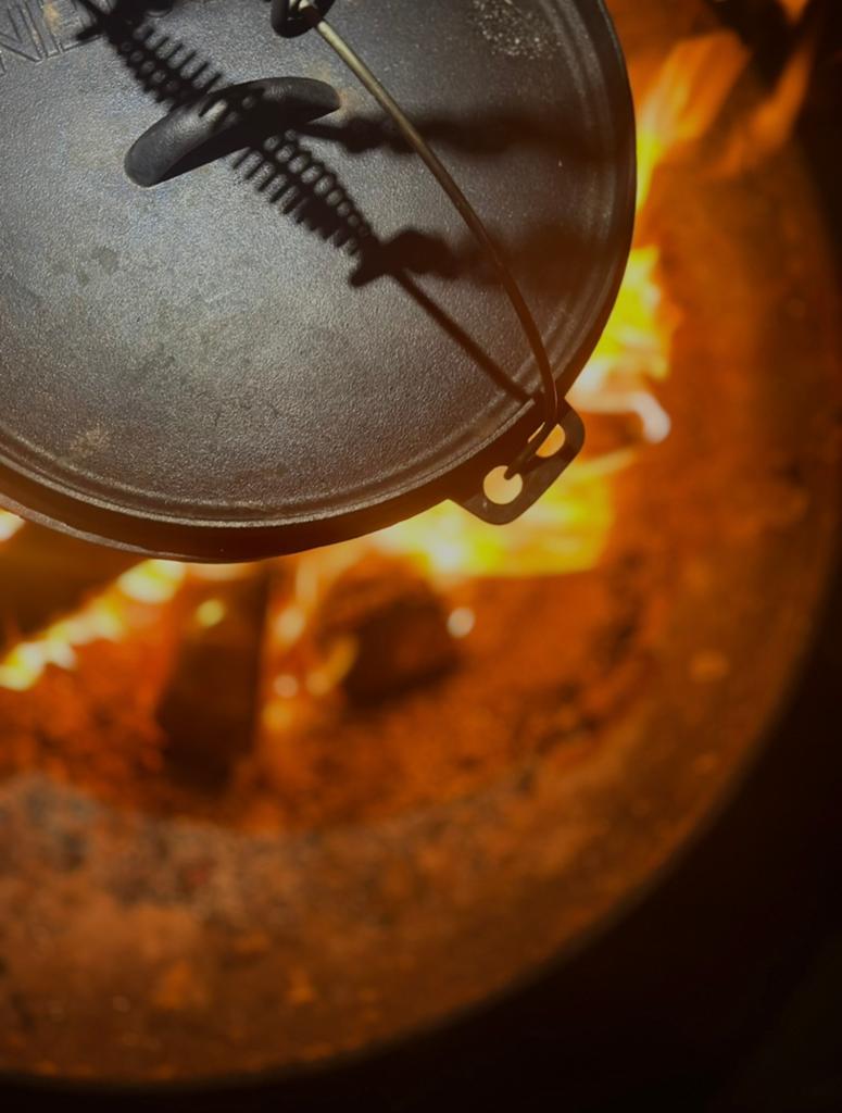 Vuurschaal met betonnen voet en bbq ring, Tuin en Terras, Vuurschalen, Ophalen of Verzenden, Gebruikt