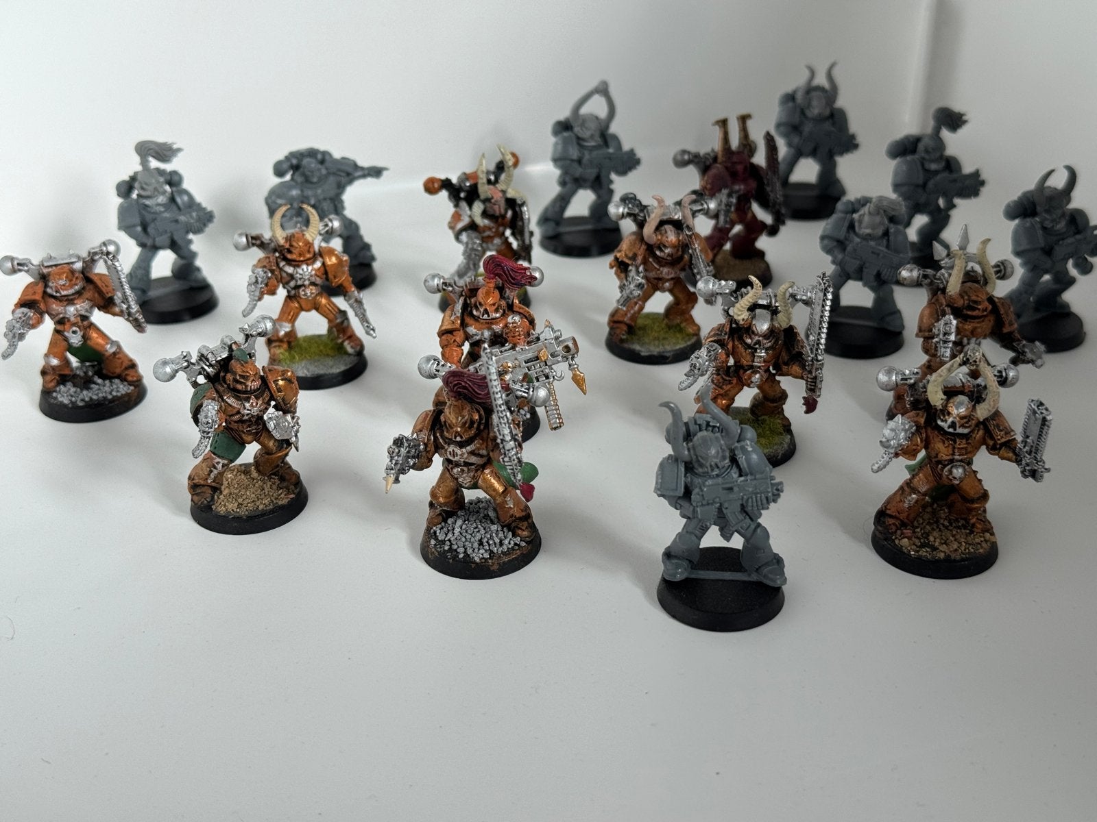 Warhammer 40k Chaos Space Marines - 19 stuks, deels geschild, Gebruikt, Figuurtje(s), Ophalen of Verzenden, Warhammer 40000