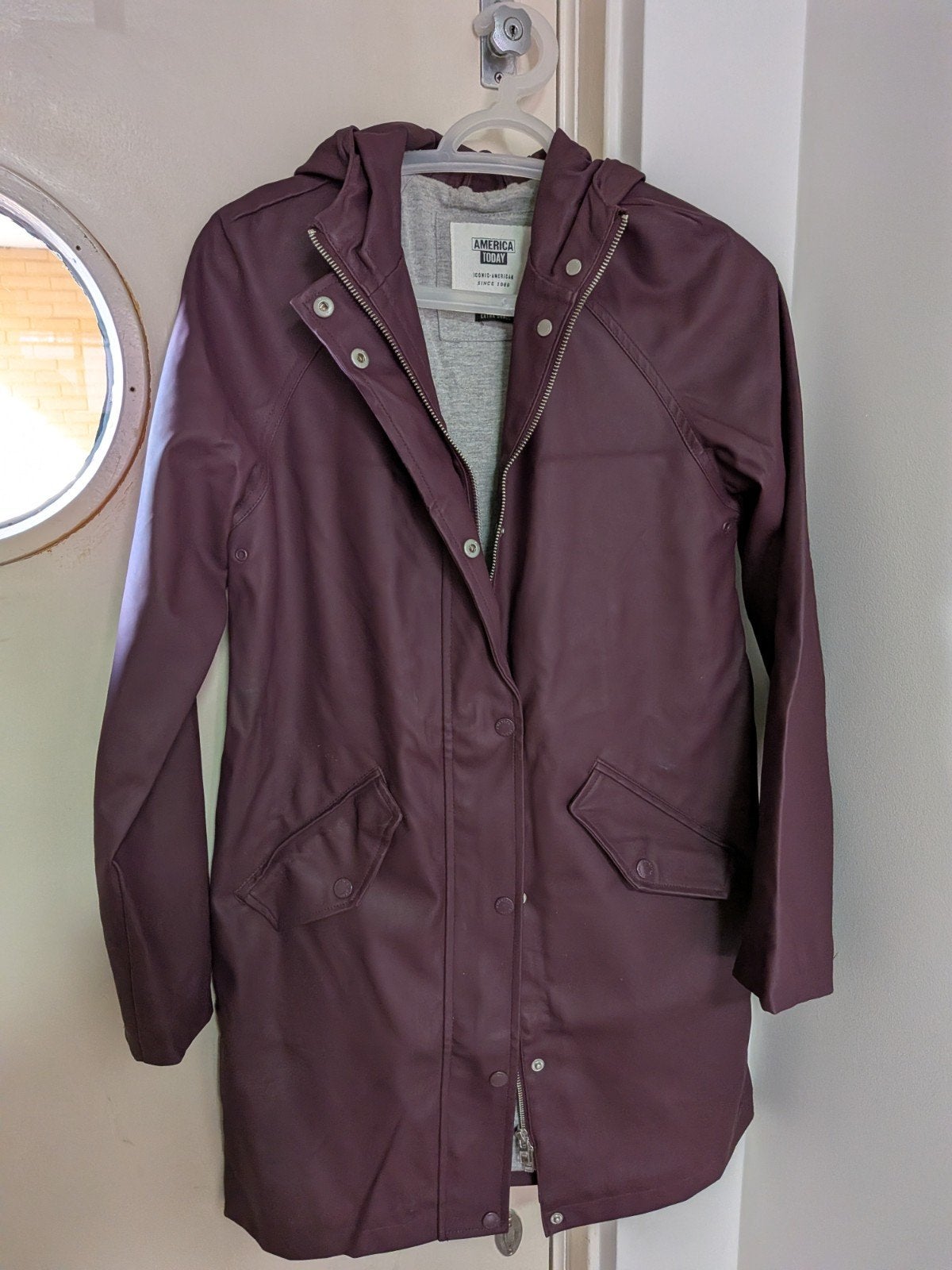 America Today waterdichte regenjas XS, Paars, Ophalen of Verzenden, Zo goed als nieuw, Maat 34 (XS) of kleiner