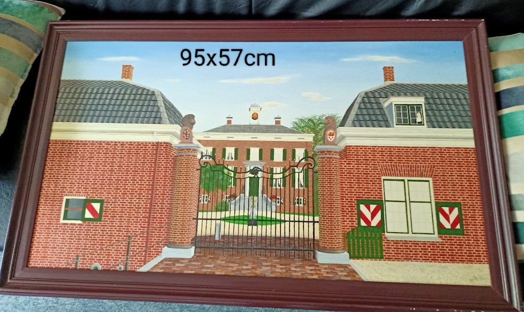 Schilderij 'Bolenstein' Maarssen, Ophalen, Origineel werk, Stads- / dorpsgezicht